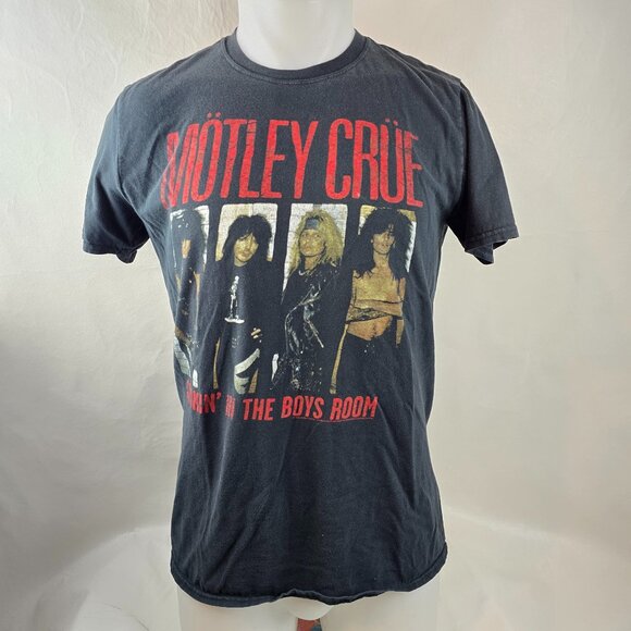 Motley Crue Smoking In The Boys Room T Shirt Womens Medium Black Band Tee Rock 1 - Picture 1 of 8